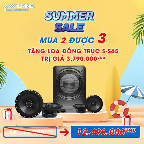 Combo Summer Sale Loa Xe Hơi Alpine S-Series và Loa Sub Gầm Ghế PWE-S800