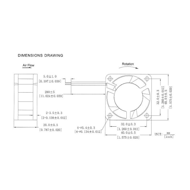 1 Quạt Tản Nhiệt Mini 40x40 X 20mm Dc 24v 2pin 40mm Cho Máy Tính