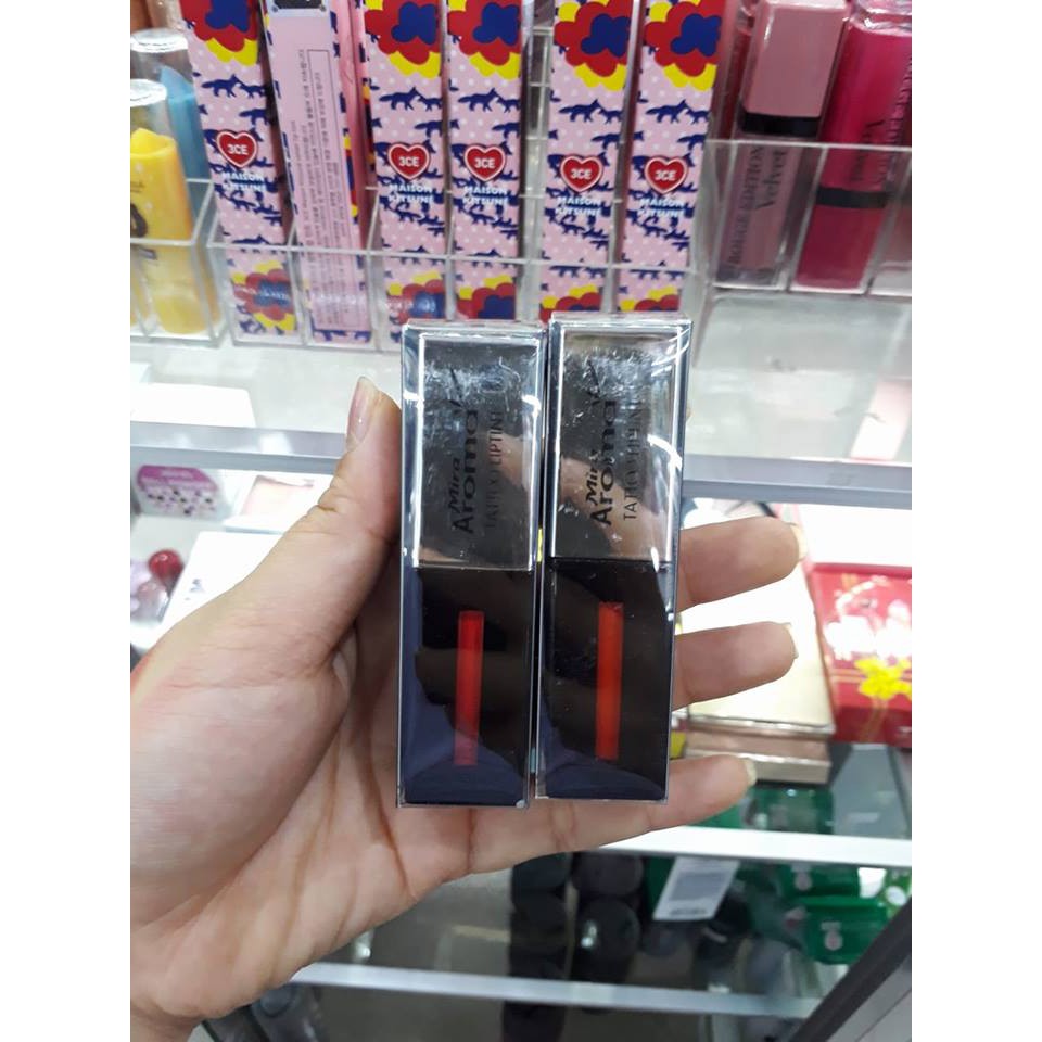 Son xăm lì siêu mịn không trôi Mira Aroma Tattoo Liptint Hàn Quốc 6g tặng kèm móc khoá 