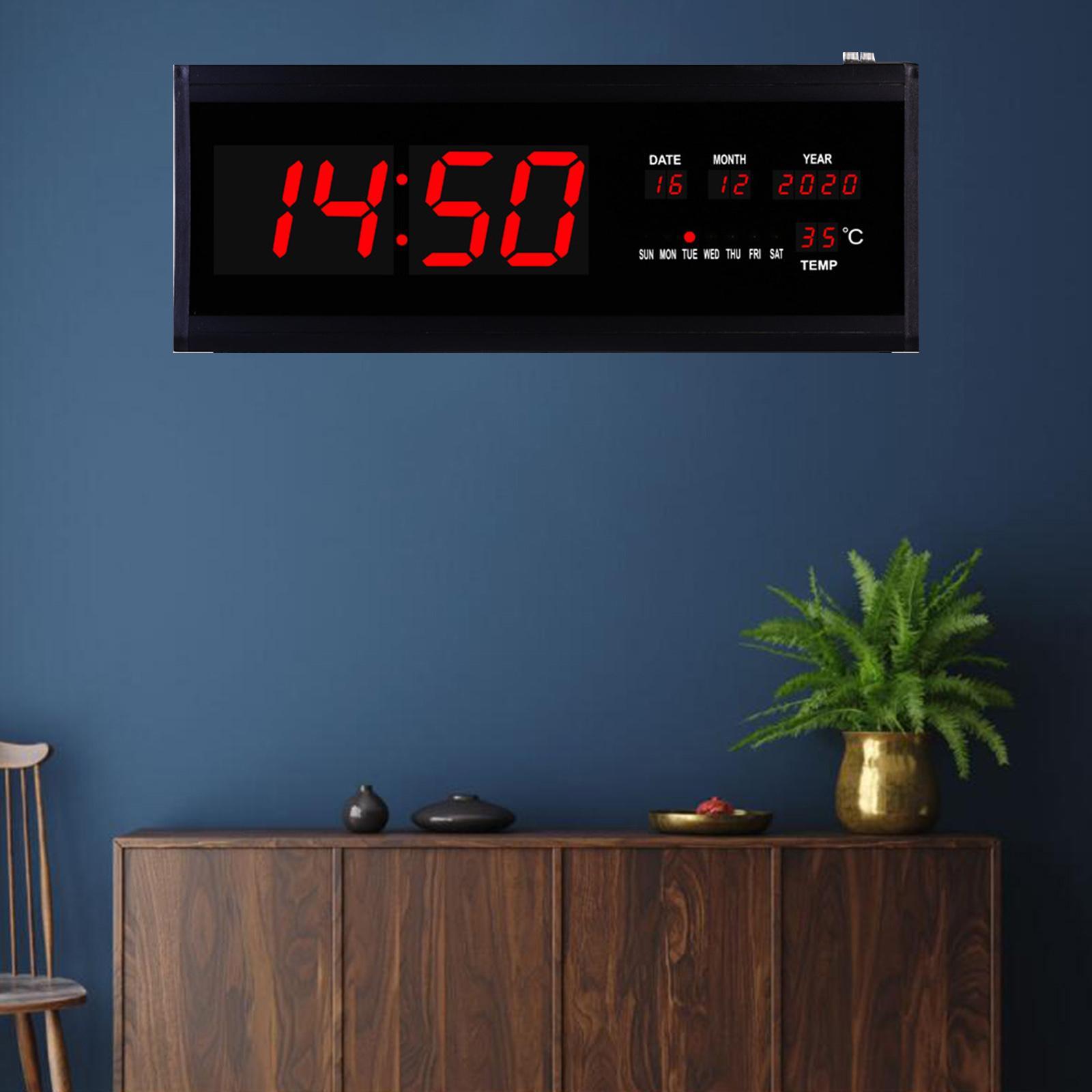 Digital Wall Clock Wall Mounted USB Desk Clock for Bedroom Living Room