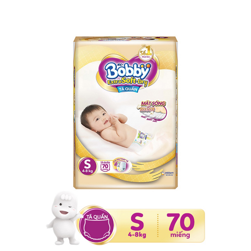 Tã quần cao cấp Bobby Extra Soft Dry thun chân ngăn hằn