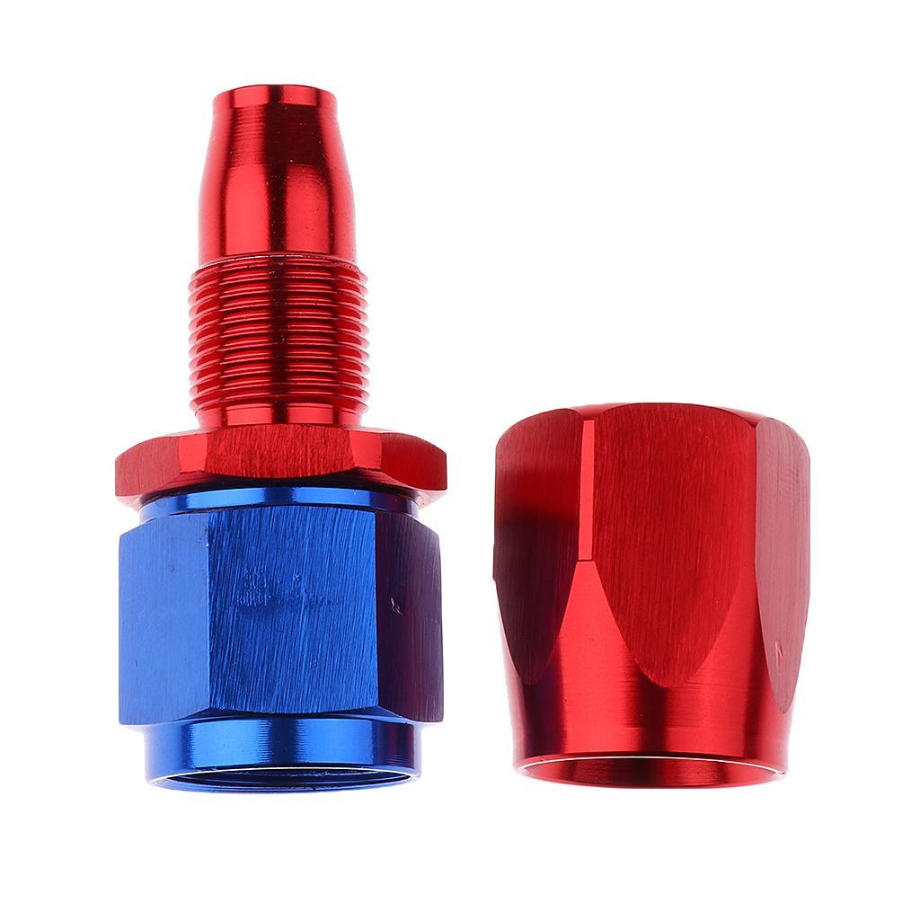 AN-4 AN-6 AN-8 AN-10 Fuel Oil Swivel Fitting Hose End Adaptor with Female Thread - Blue and Red, AN8