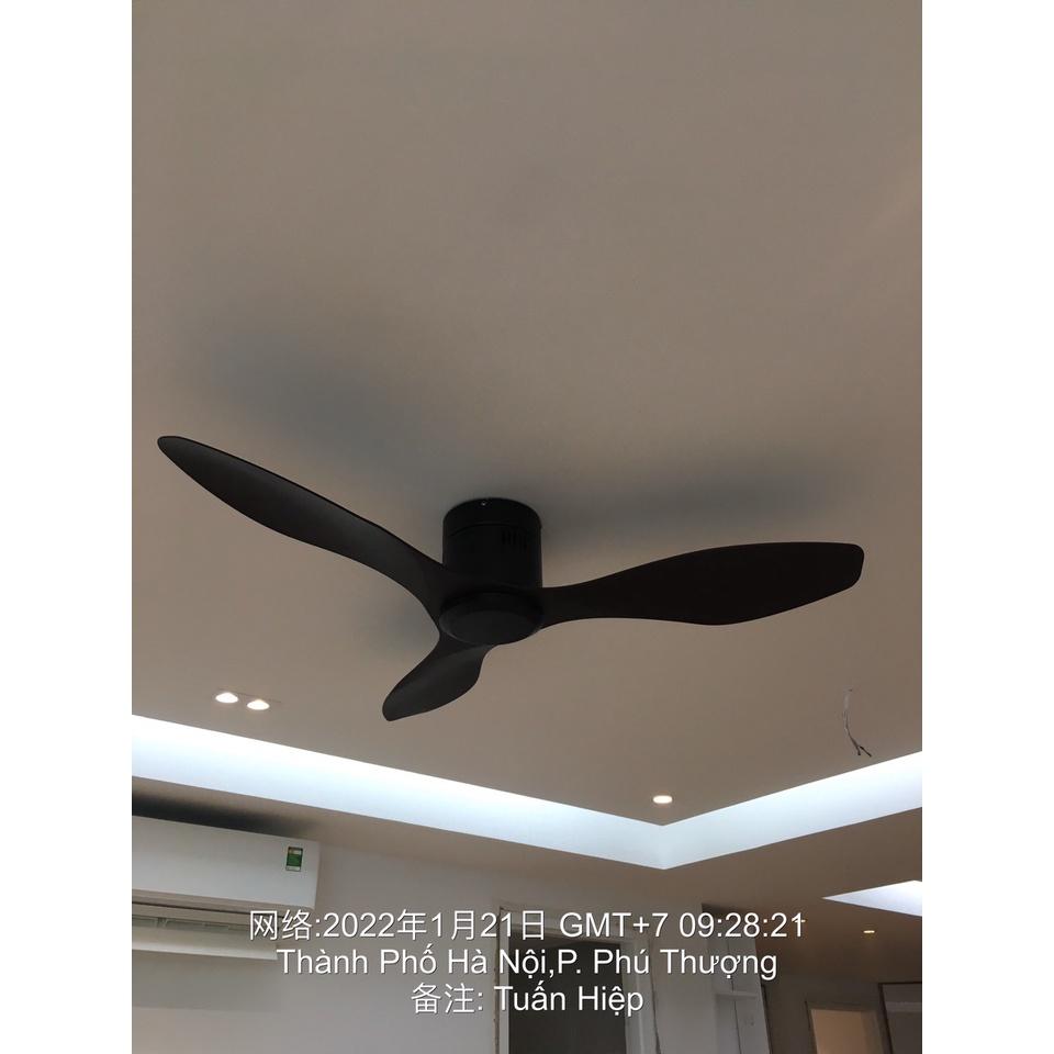 Quạt Trần 3 Cánh Cho Chung Cư Trần Thấp,Động Cơ DC 6 Tốc Độ,Thiết Kế Hiện Đại