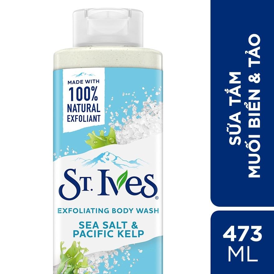 Sữa Tắm Tẩy Tế Bào Da ST. Ives Exfoliating Sea Salt &amp; Pacific Kelp Muối Biển Thanh Lọc Da 473ml