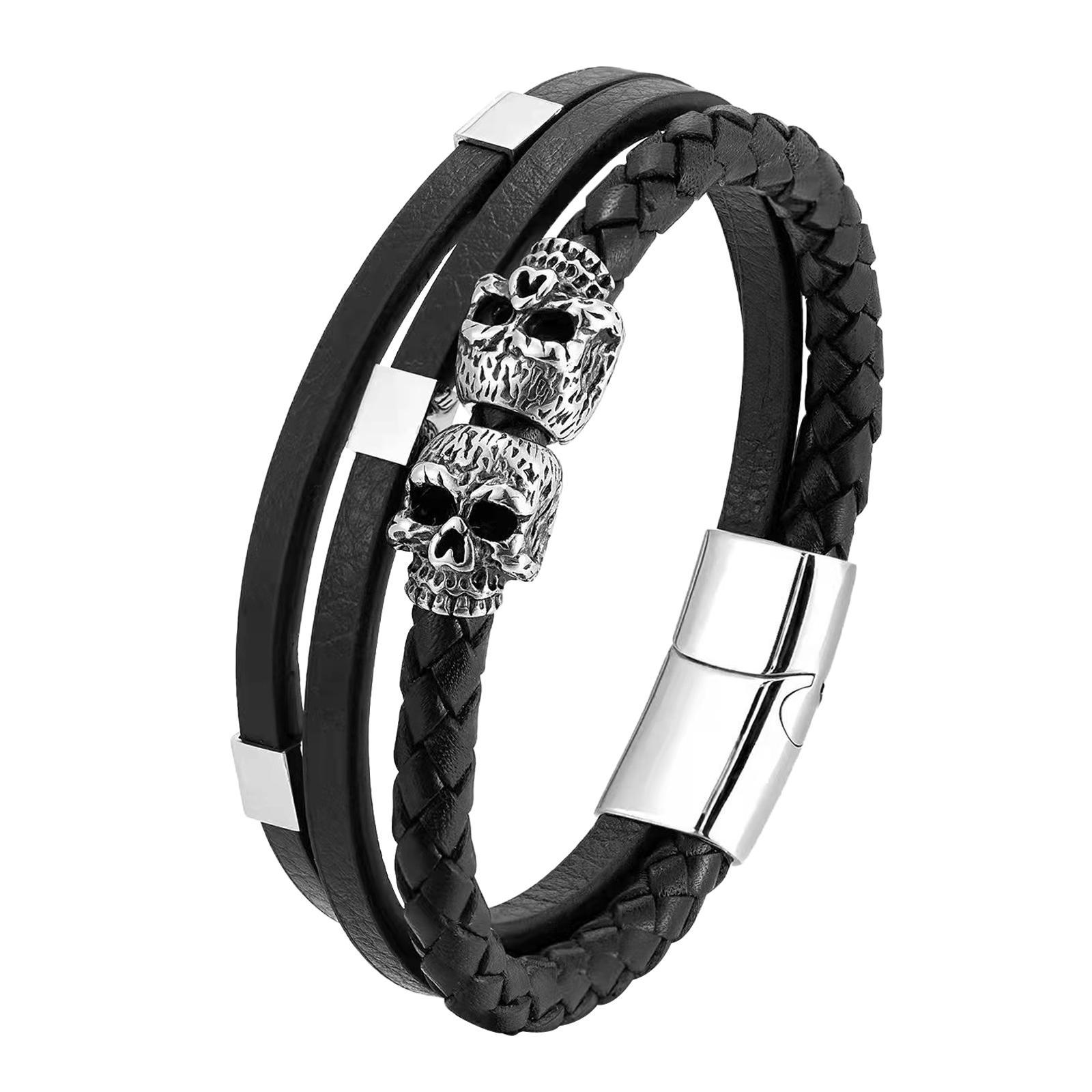 Punk Bracelet Titanium PU Leather