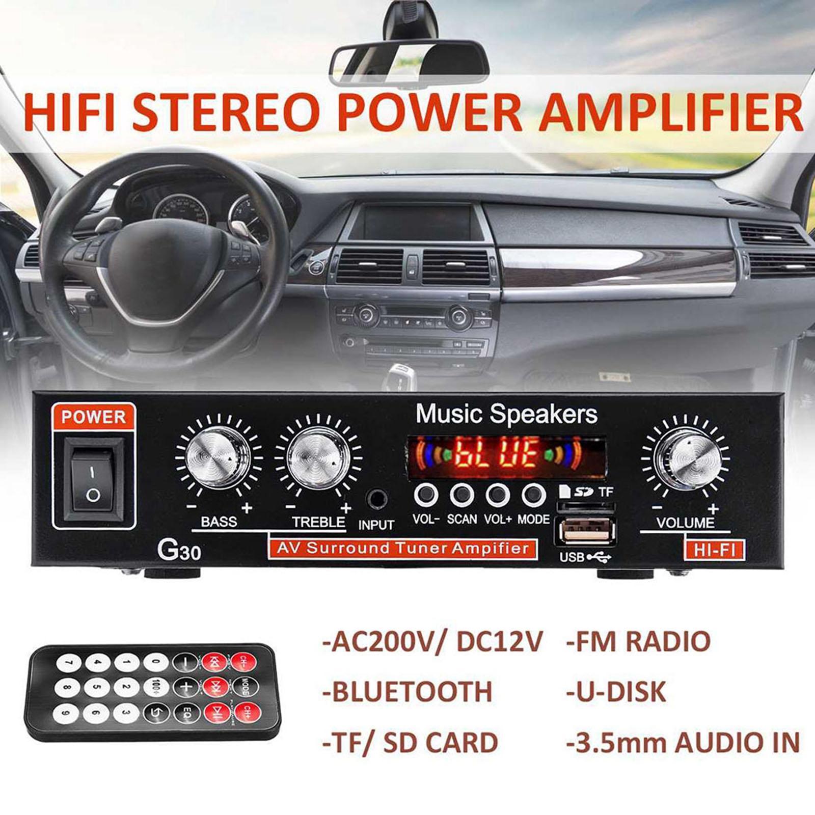Professional Mini 400W + 400W Audio Power Amplifier Receiver for Car CD DVD