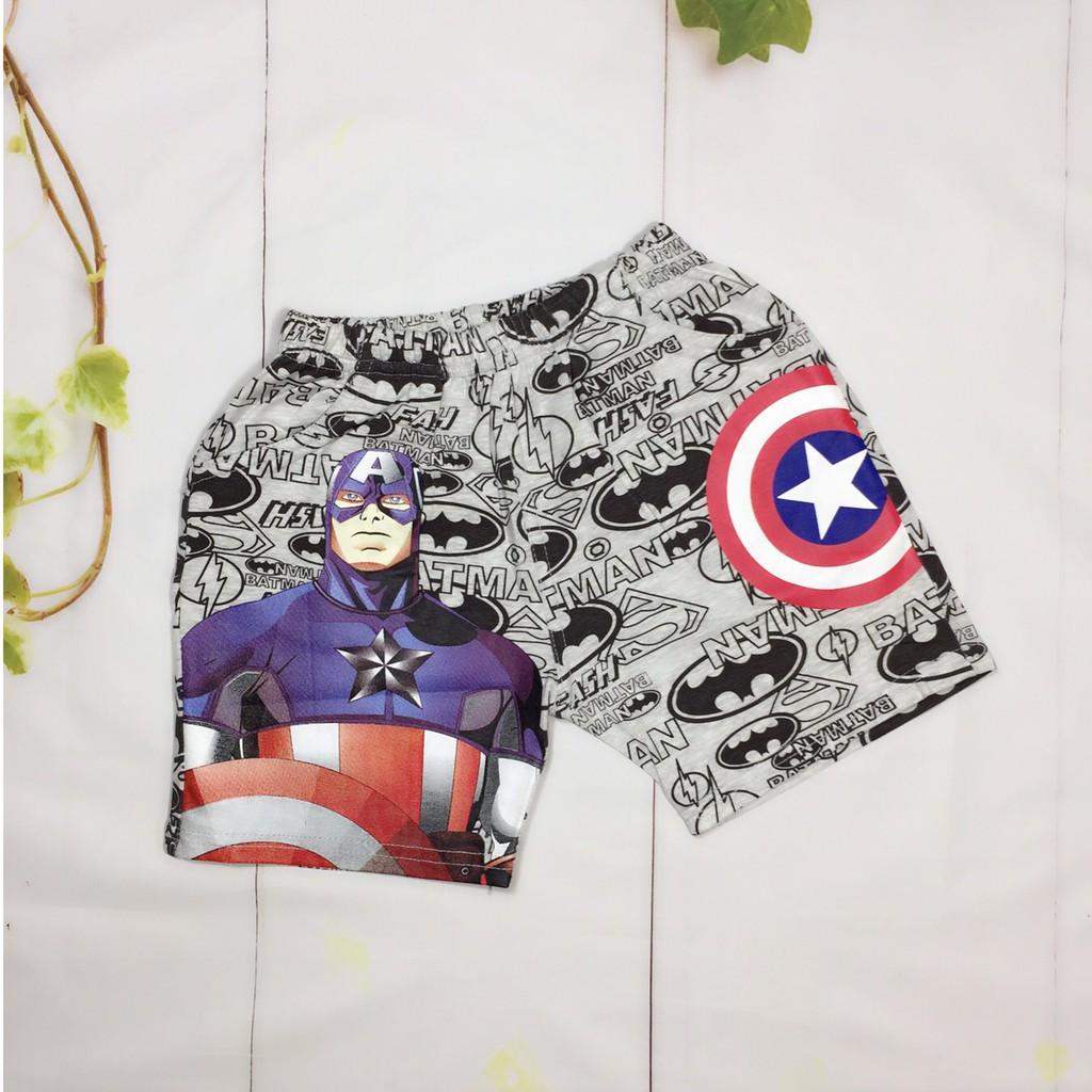 Đồ bộ thun bé trai anh hùng đội trưởng-Captain US từ 10-40Kg-giặt không vở hình-H&N