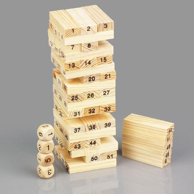 Rút gỗ 54 thanh loại lớn nhỏ, Bộ trò chơi rút gỗ, xếp gỗ bộ đồ chơi rút go cho cả trẻ em và người lớn