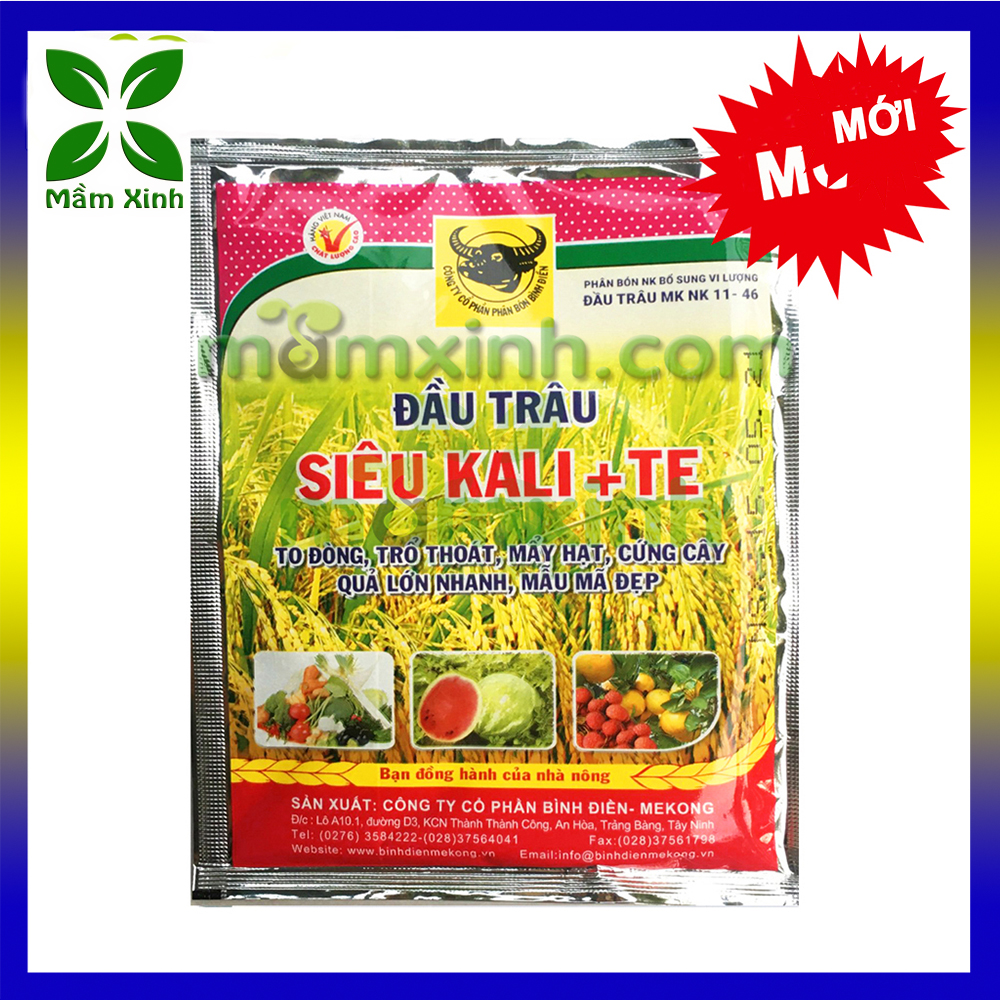Phân bón lá đầu trâu SIÊU KALI + TE giúp quả lớn nhanh - đẹp - cứng cây gói 25gr Hạt Giống Phân Bón Mầm Xinh