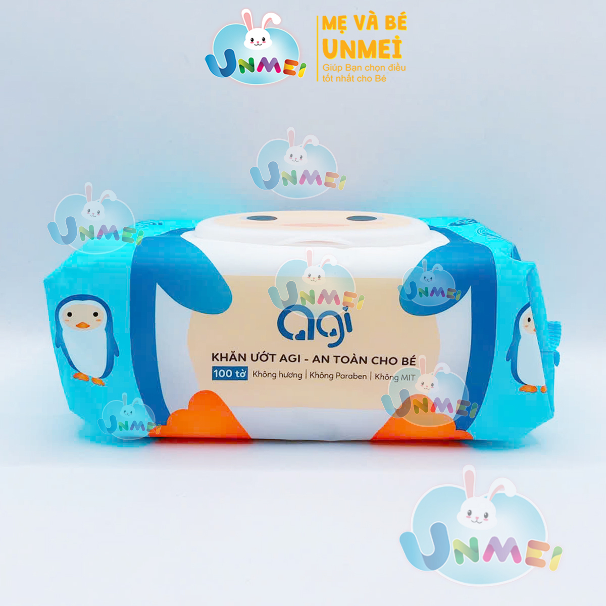 Khăn ướt Agi không mùi 100 tờ (màu ngẫu nhiên)