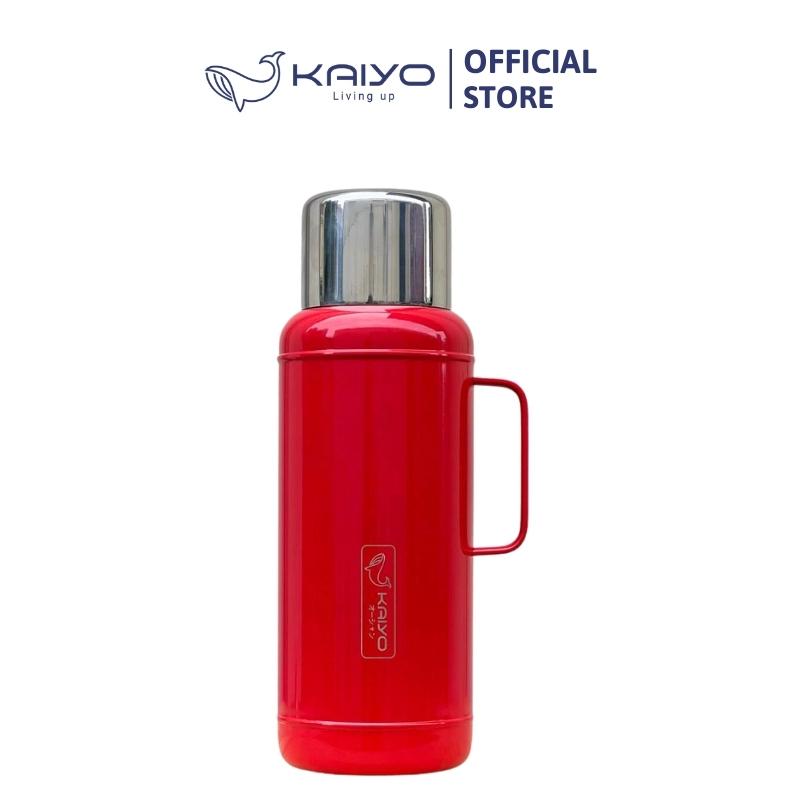 Phích giữ nhiệt hai lớp Kaiyo, chất liệu inox 304, dung tích 2,2 lít, màu đỏ cherry