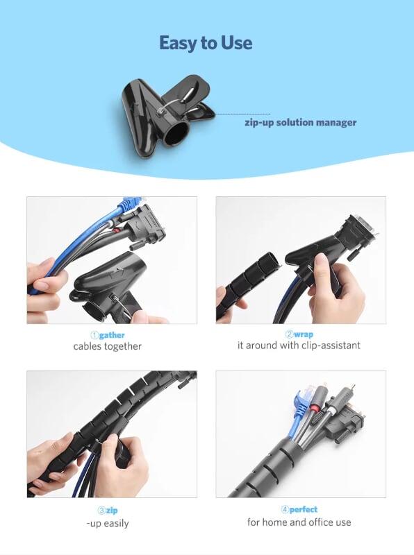 Ugreen UG30820LP121TK 5M màu Đen Dây ống xoắn PE bảo vệ cáp cao cấp - HÀNG CHÍNH HÃNG