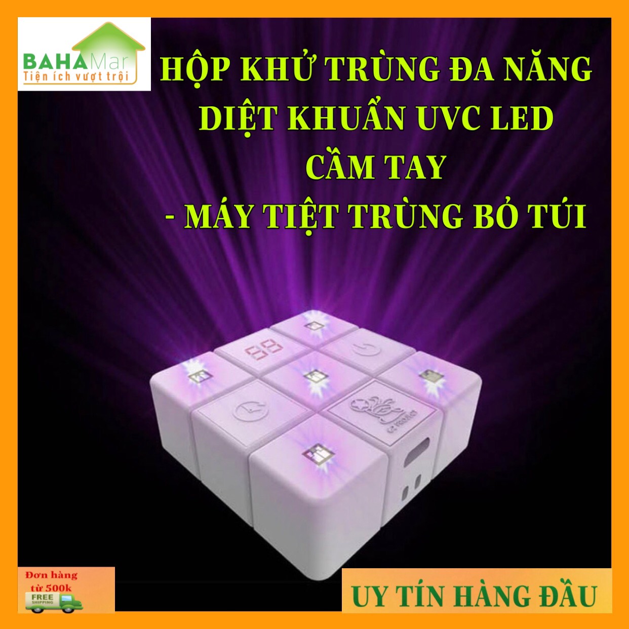 HỘP KHỬ TRÙNG ĐA NĂNG DIỆT KHUẨN UVC LED CẦM TAY - MÁY TIỆT TRÙNG BỎ TÚI "BAHAMAR" Sử dụng tia cực tím khử khuẩn đồ dùng hàng ngày, Nhỏ gọn bỏ túi và hiệu quả sử dụng cao