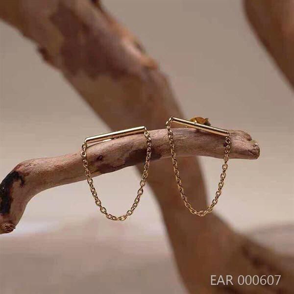 Bông tai thanh xỏ dây vòng gold