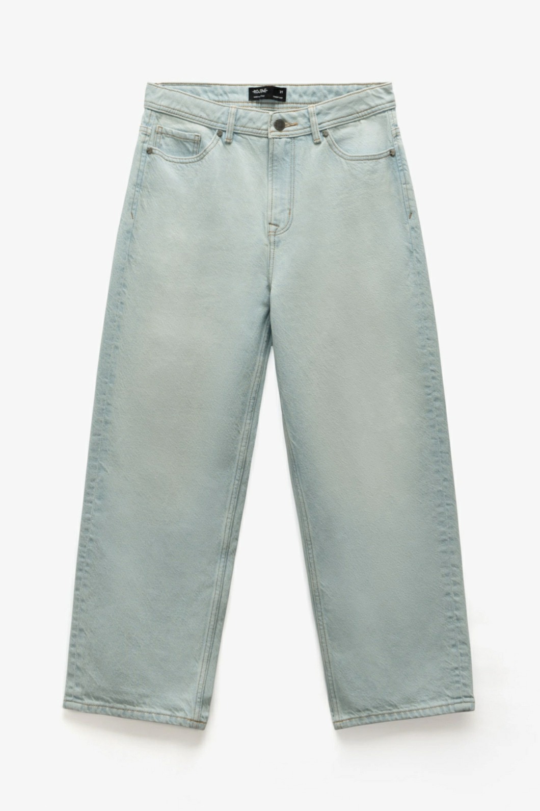 Quần Jean ROUTINE Nam Ống Suông Trơn Form Straight Cropped - 10F23DPA016 | LASTORE MENSWEAR