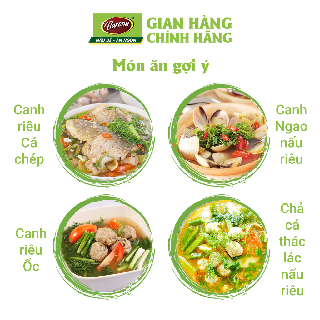 Gia Vị Barona 80g ướp ngon chuẩn vị không cần nêm nếm nêm sẵn thành phần tự nhiên, giá sỉ dạng thùng (1 thùng 80 gói)