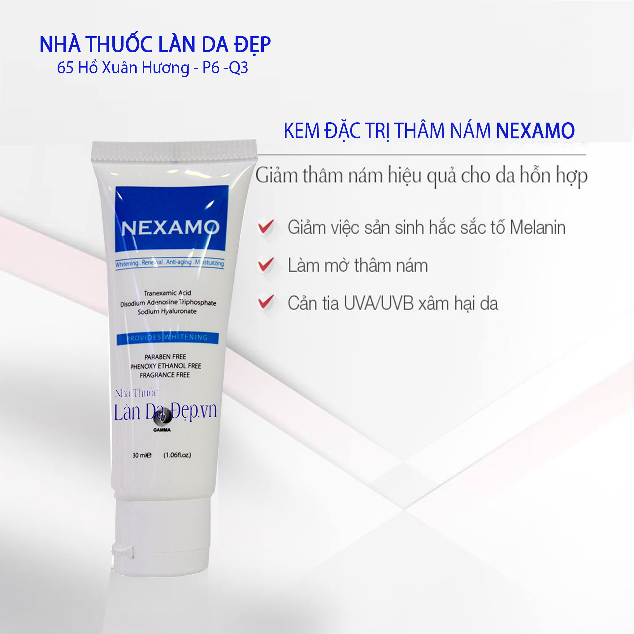 NEXAMO - Kem bôi Trắng Da, Chống Lão Hóa và Giữ Ẩm Da