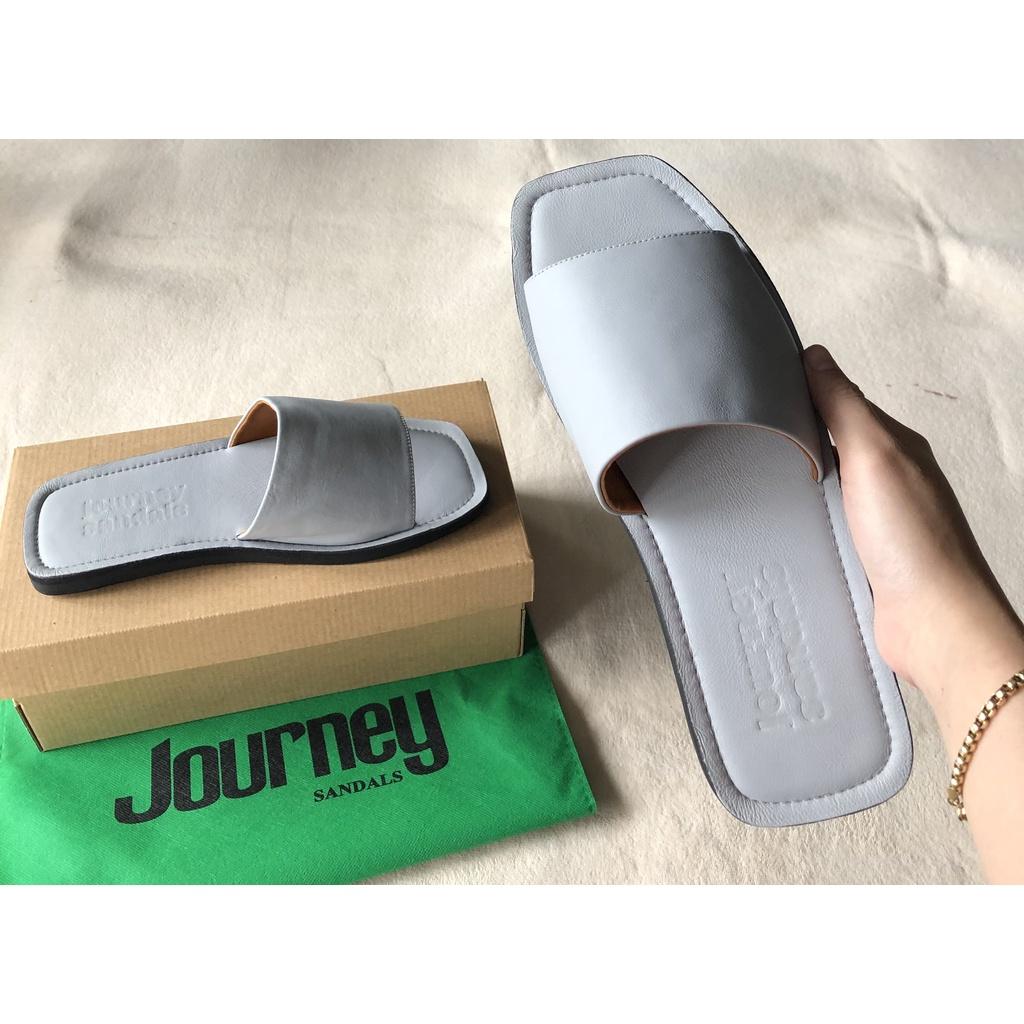 Dép Bảng Da Bò Mũi Vuông Nam Nữ Unisex Journeysandals