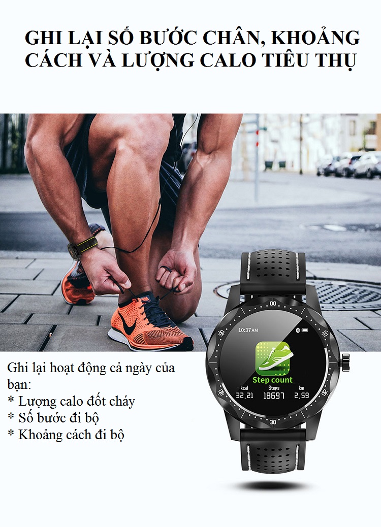 Đồng Hồ Thông Minh Smart Watch Nam IP68 Chống Nước SKY-1 Theo Dõi Hoạt Động Và Sức Khỏe