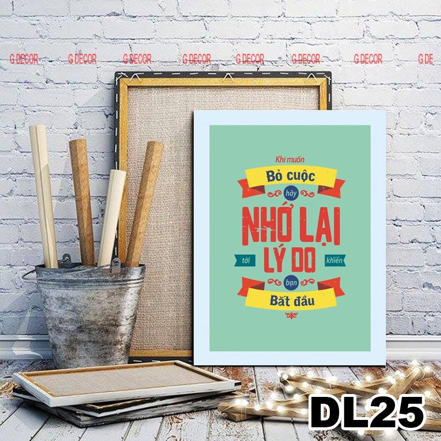 Tranh treo tường canvas 1 bức tạo động lực, tranh slogan trang trí văn phòng, tranh cổ động treo phòng làm việc, chữ 03