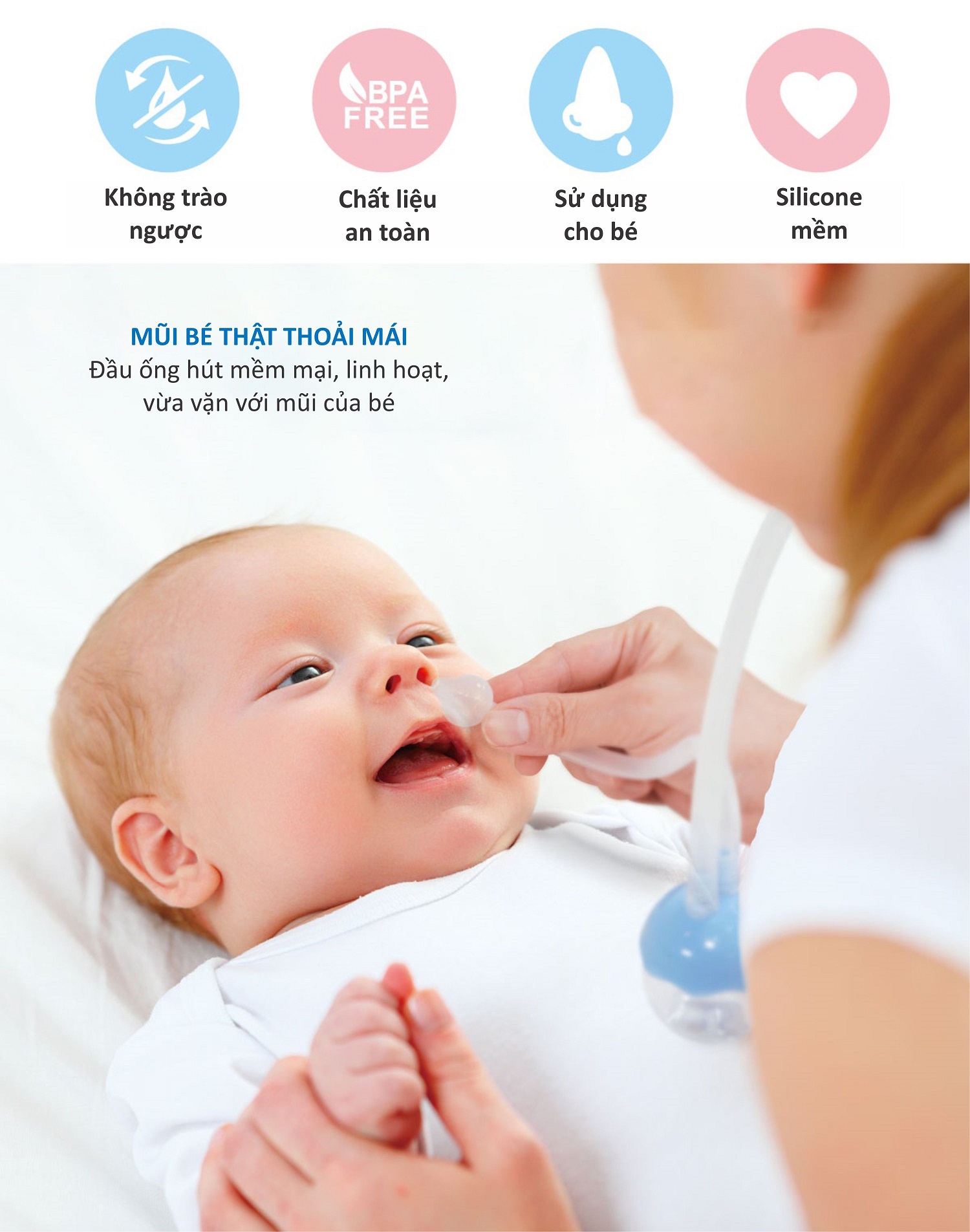 HÚT MŨI DÂY CHO BÉ SƠ SINH BẰNG SILICONE MỀM KUKU - KU5342