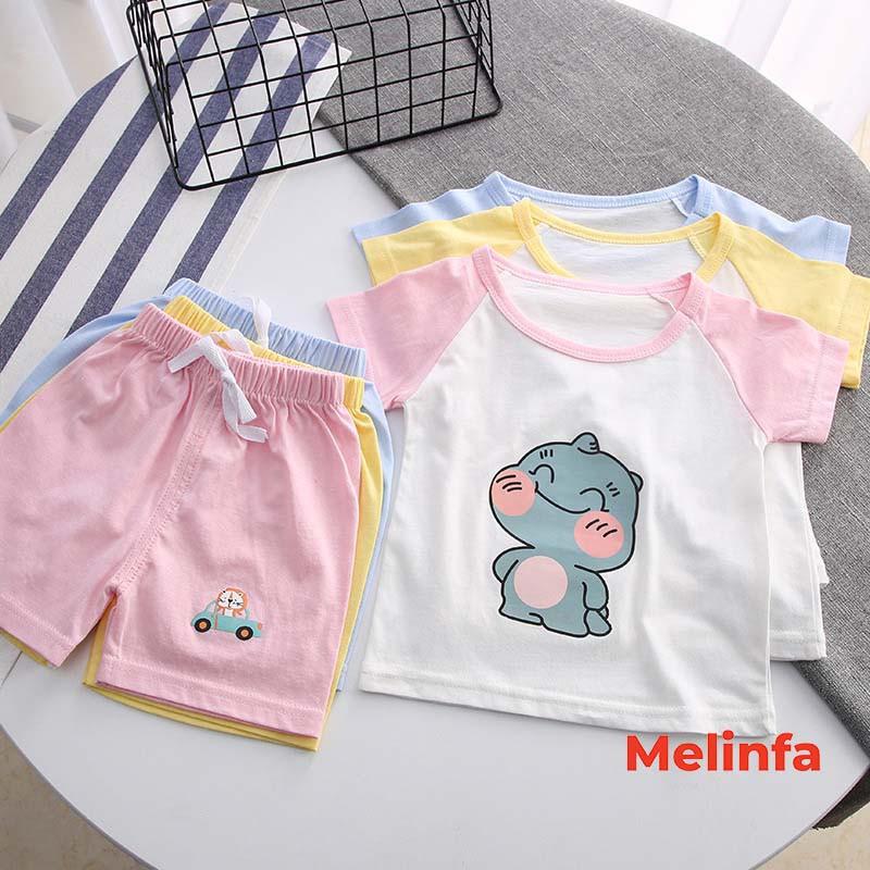 Bộ quần áo trẻ em, set bộ đồ cotton trẻ em bé trai và bé gái ngắn tay quần short mã VABD0125