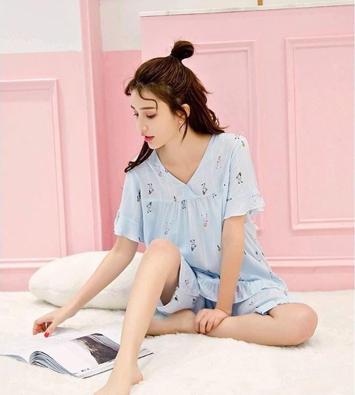 VAPERLA Bộ cotton mặc nhà girl cộc tay