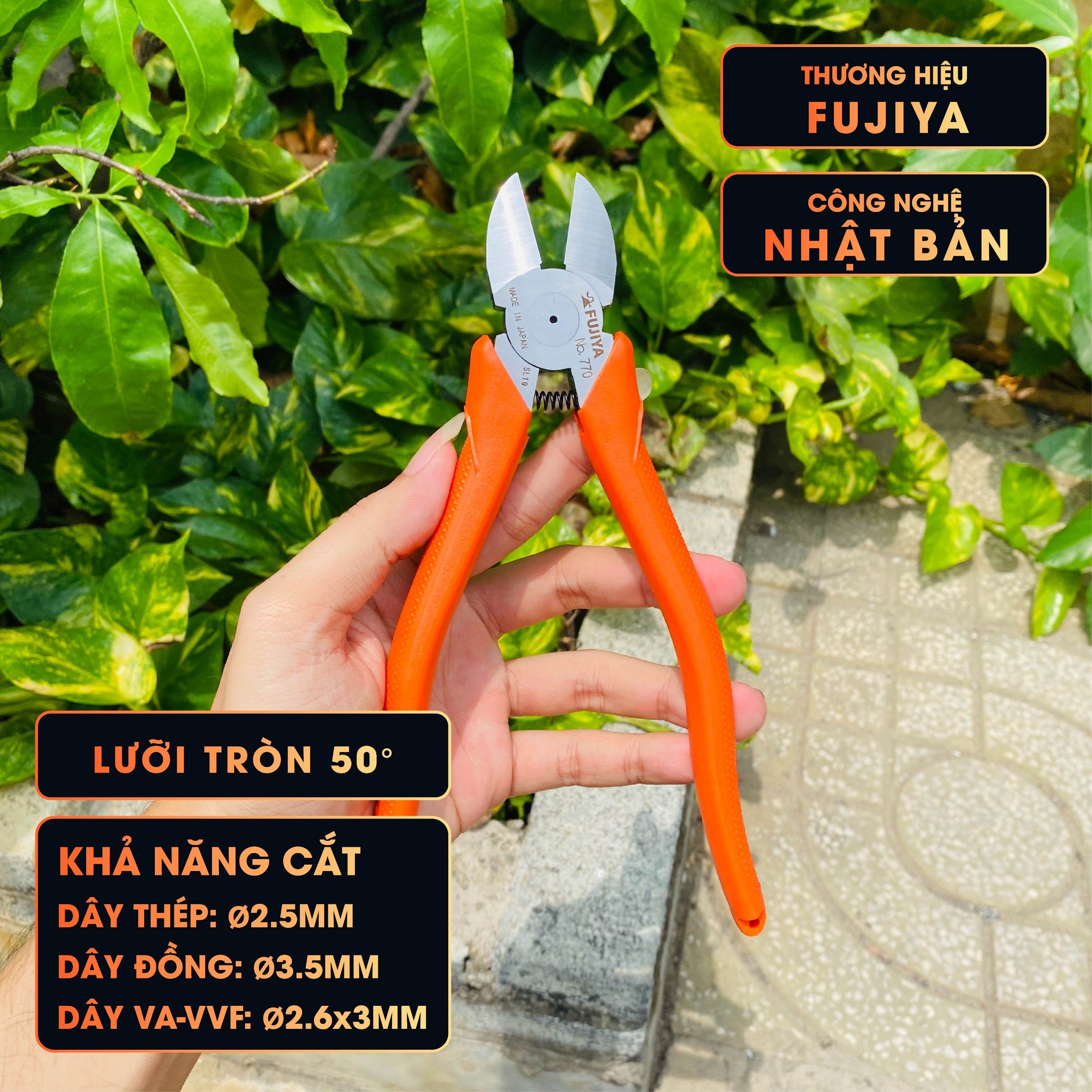 Kìm cắt kỹ thuật lưỡi tròn Fujiya 770-200