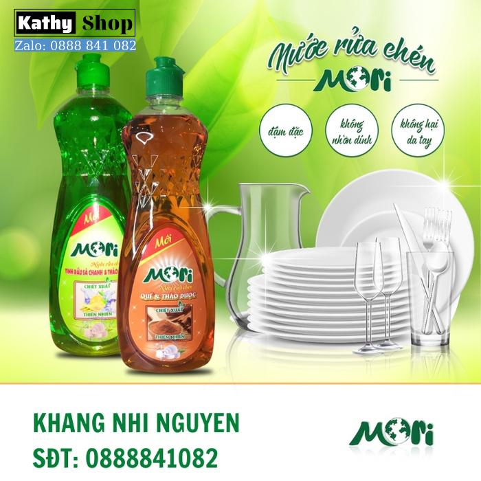 NƯỚC RỬA CHÉN MORI HƯƠNG QUẾ/HƯƠNG SẢ CHANH/HƯƠNG MUỐI BIỂN, TINH DẦU TỰ NHIÊN SẠCH BÓNG VẾT DẦU MỠ AN TOÀN CHO DA TAY, CHAI 800ML