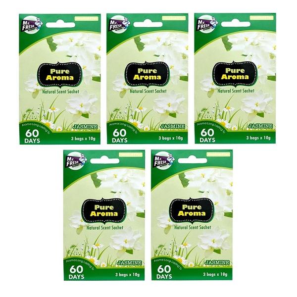 Bộ 5 Hộp 15 túi thơm phòng khử mùi ngàn hoa Mr. Fresh Hàn Quốc