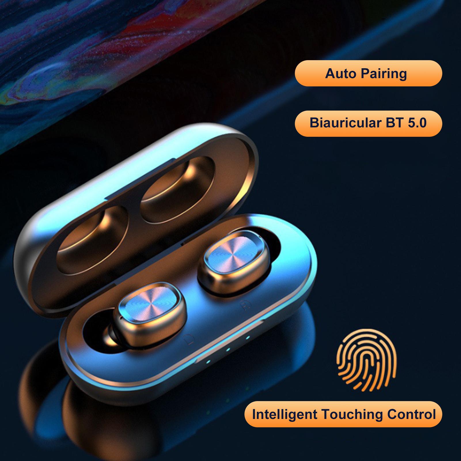 Tai nghe không dây Stereo BT Tai nghe Mini Binaural In-Ear Giảm tiếng ồn Kết nối tự động Earbud chống thấm nước