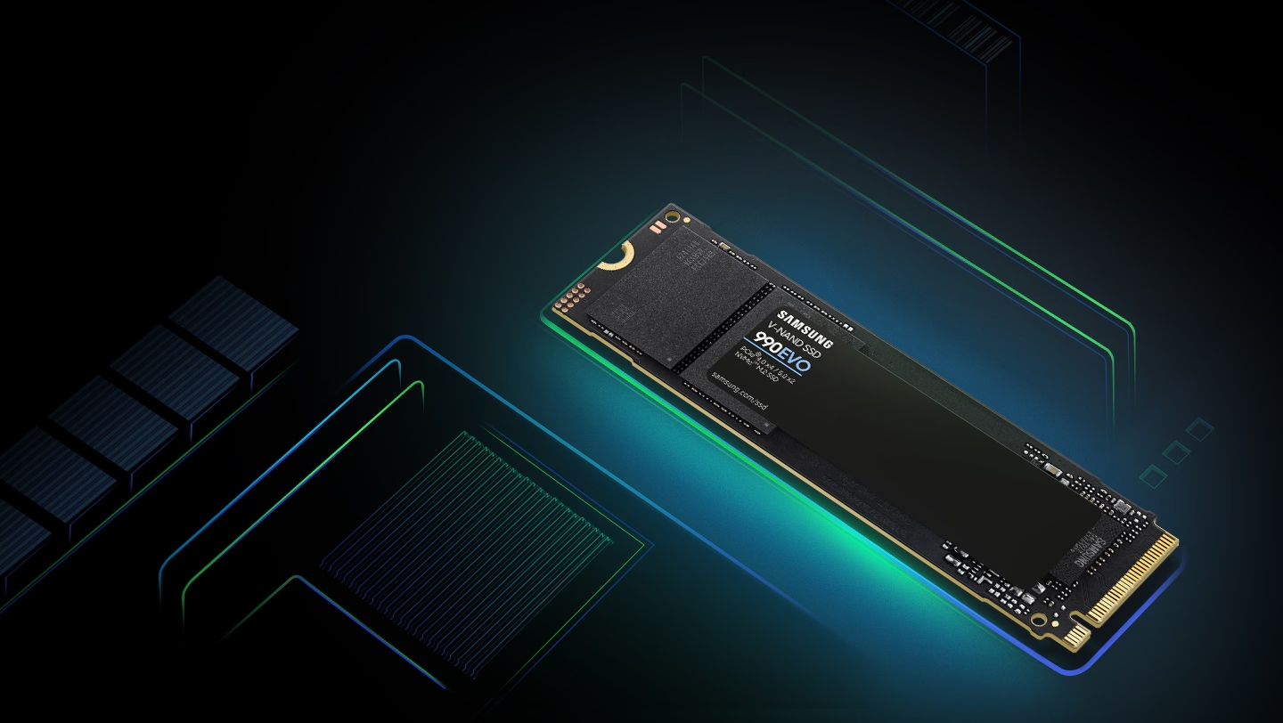 Ổ cứng gắn trong SSD Samsung 990 EVO M.2 2280 PCIe Thế hệ 4.0 x4 V-NAND, đọc 5.000 MB/s, ghi 4.200 MB/s Hàng chính hãng