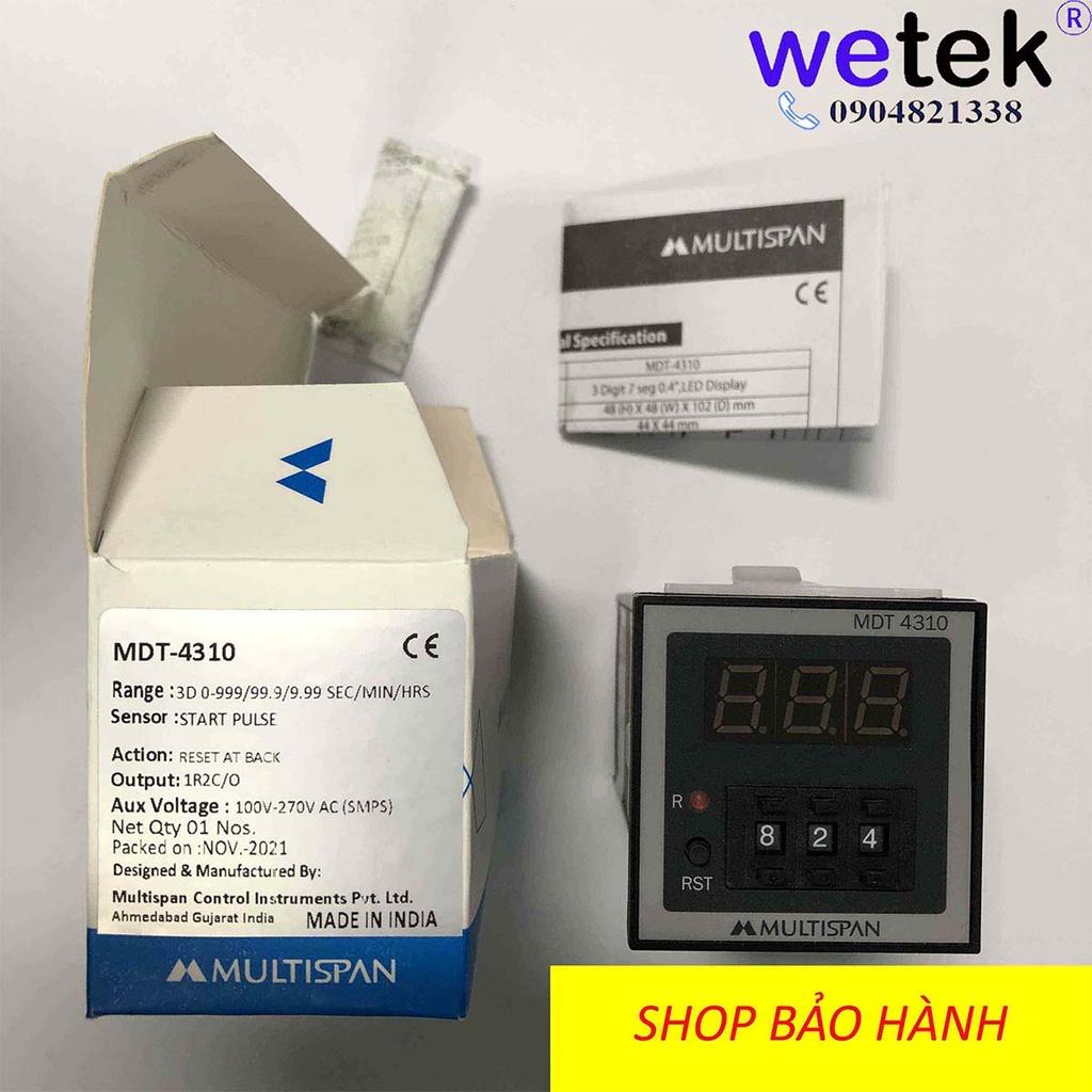 Multispan MDT 4310 Timer kiểu cơ, lắp mặt cánh tủ, phím xoay, màn LED, dải siêu rộng 0s-999h