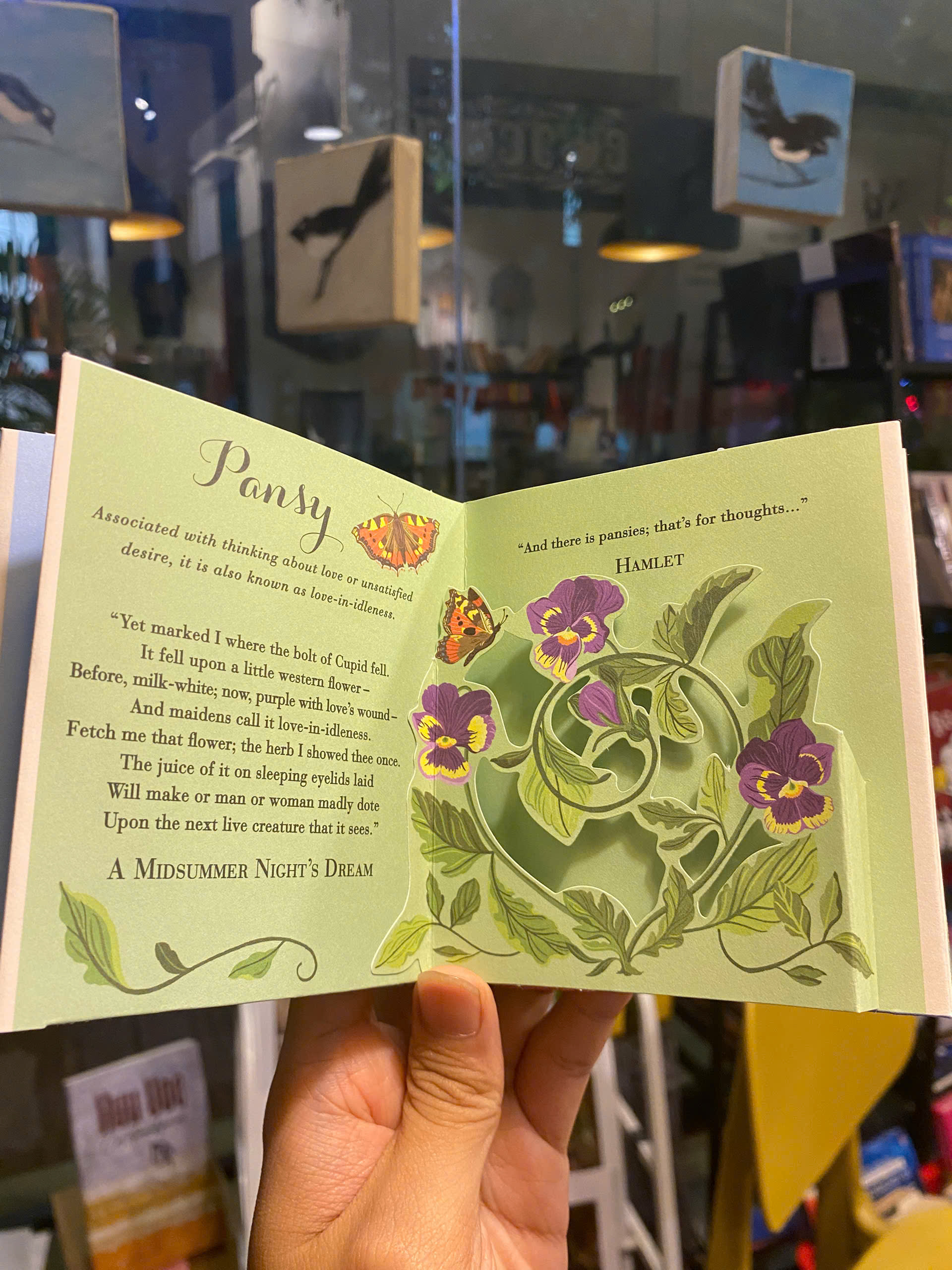 Sách - Shakespeare on Flowers by Panorama Pops | English Classics Poetry - Drama Fiction Quotes