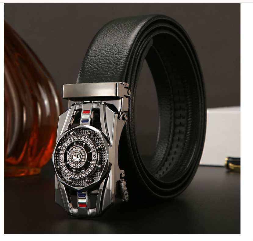 Thắt lưng da nam mặt khóa tự động và khóa xoay hợp kim cao cấp phong cách hàn quốc