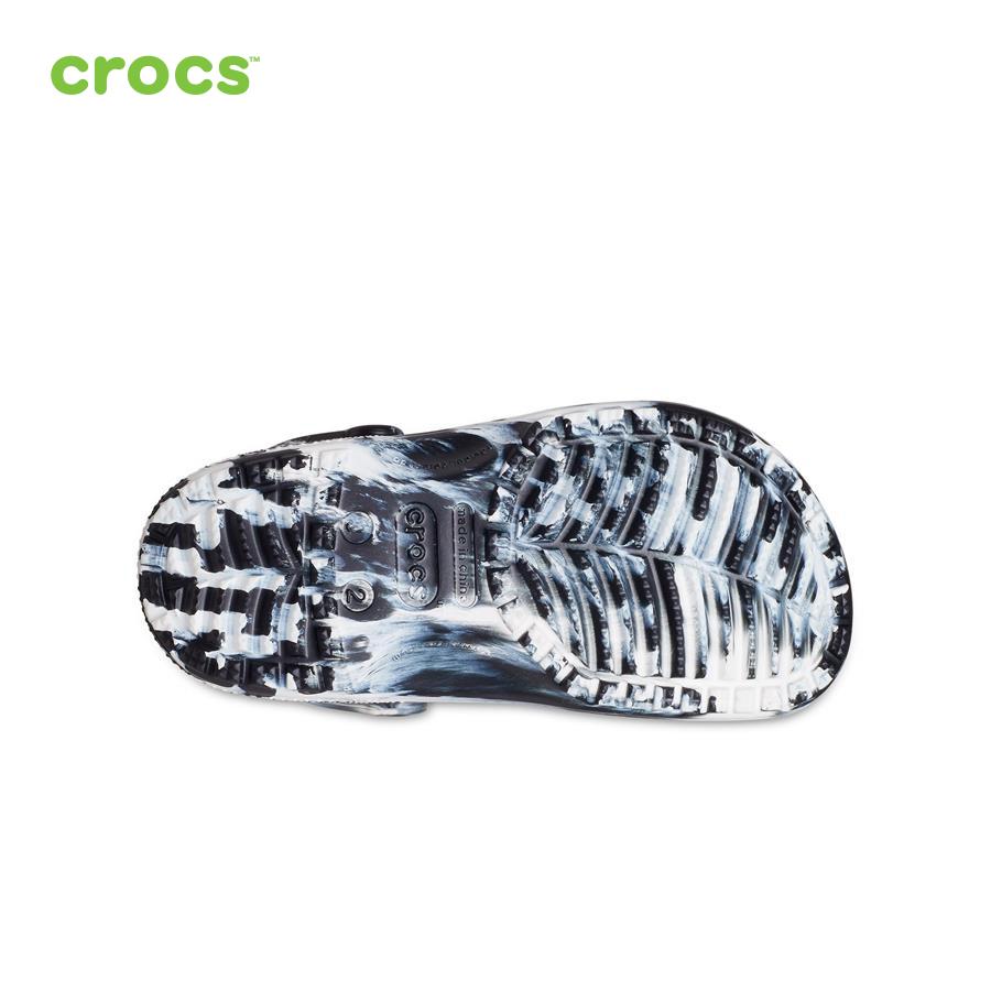 Giày lười trẻ em Crocs FW Classic Clog Kid Marbled Blk/Whi - 207464-066