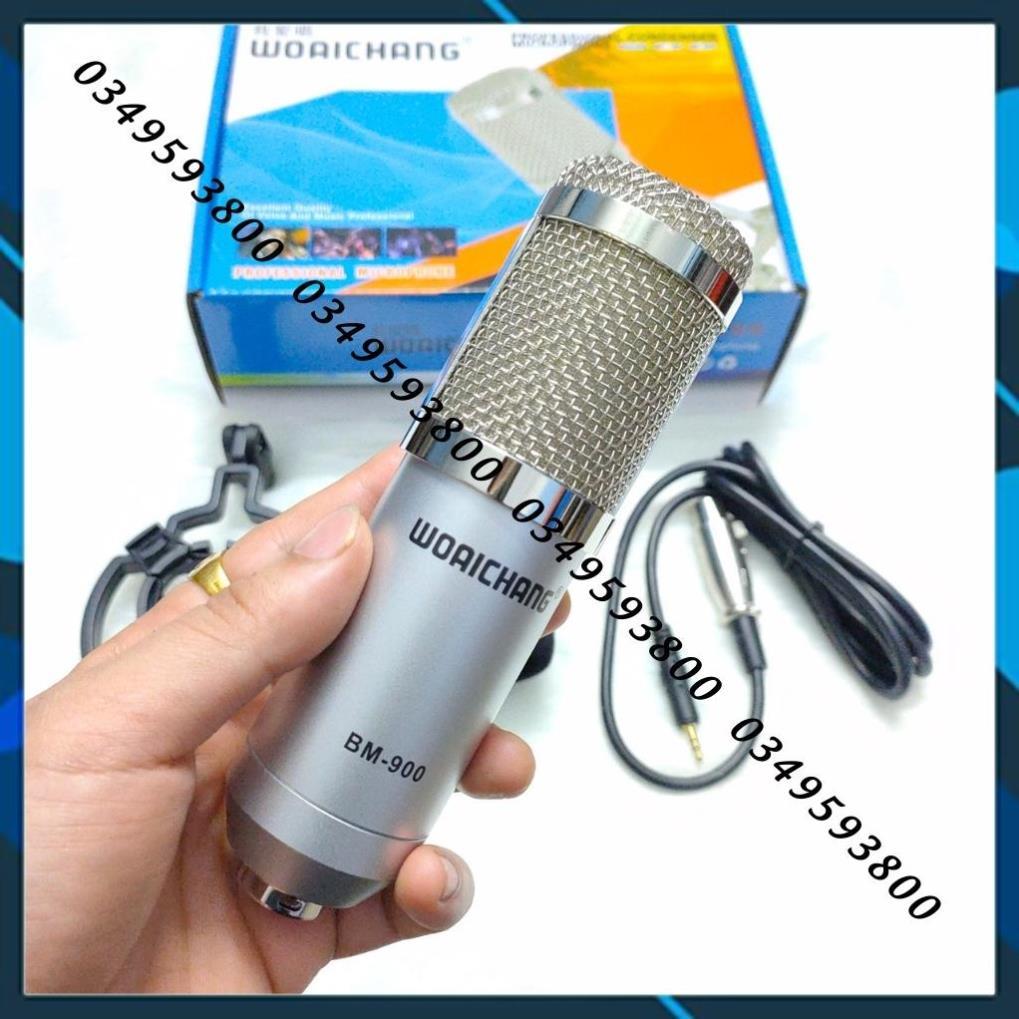 Mic thu âm waichang bm900 bạc, chuyên dụng cho các dòng sound card K10, K300, H9, V8 có bảo hành 6 tháng