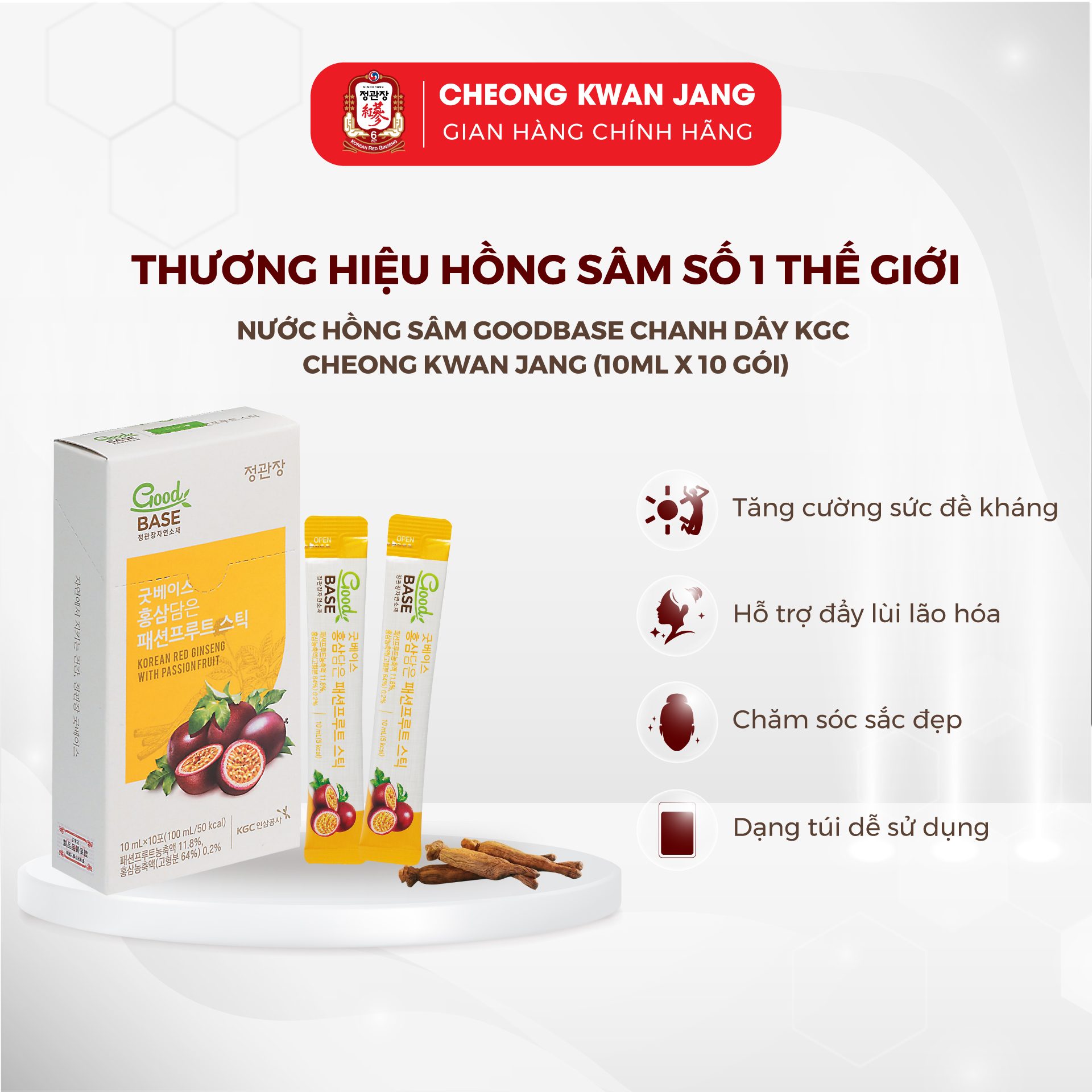 Nước Hồng Sâm Hàn Quốc Goodbase Tinh Chất Chanh Dây
