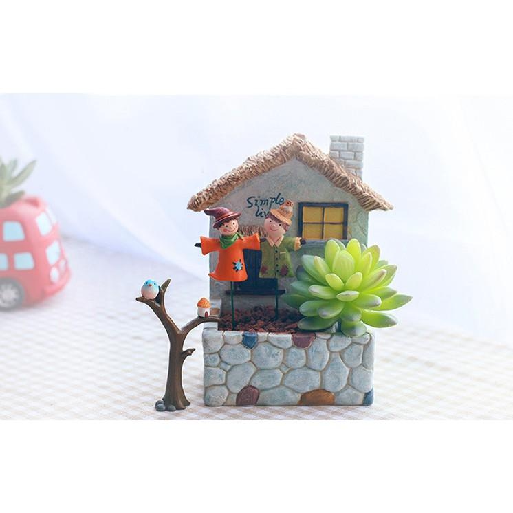 Mô hình người rơm trang trí tiểu cảnh, terrarium quà tặng trang trí