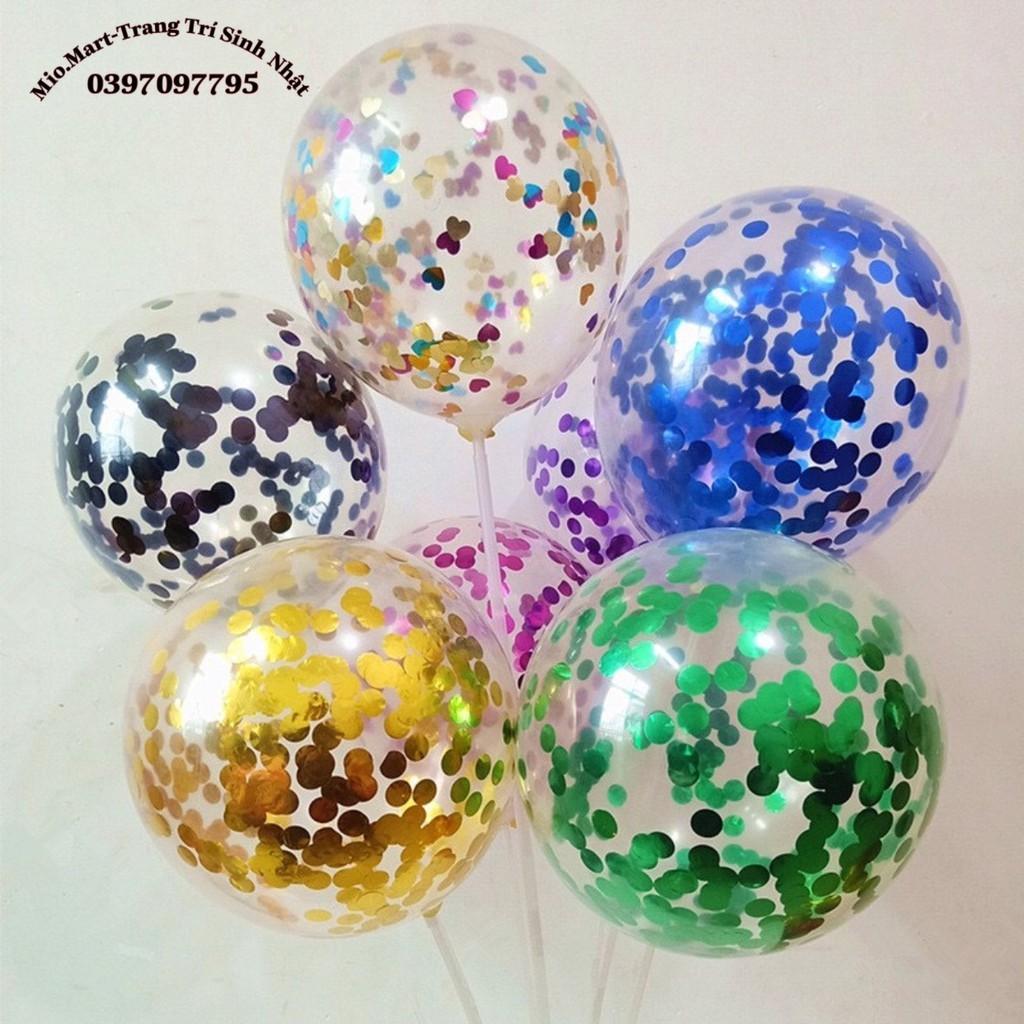 Bóng Bay Kim Tuyến Trong Suốt Có Nhũ Bên Trong Size 25Cm Trang Trí Sinh Nhật BB40