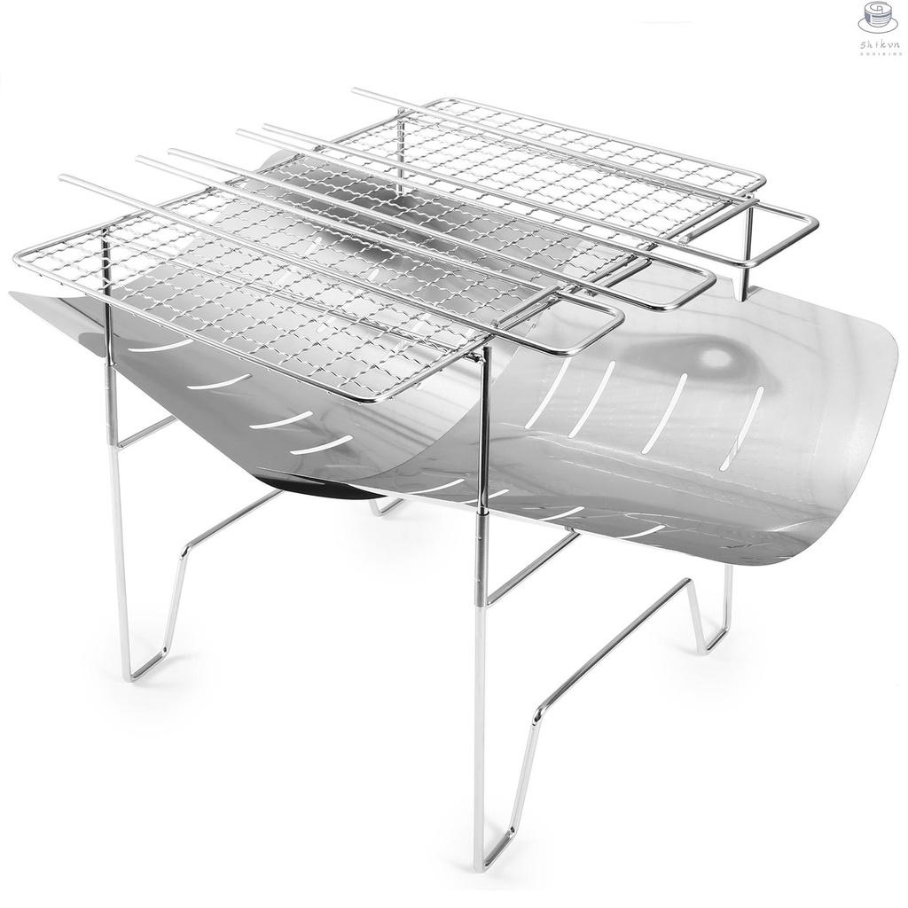Giá đỡ bếp than mini bằng thép không gỉ có thể gấp gọn tiện dụng mang theo cắm trại