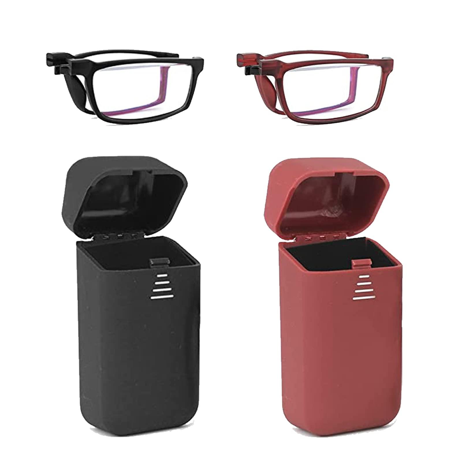 2 cặp kính đọc sách có thể gập lại đàn ông Bộ lọc ánh sáng xanh đọc sách hỗ trợ đọc viện trợ với kính cứng để dễ mặc 1,50