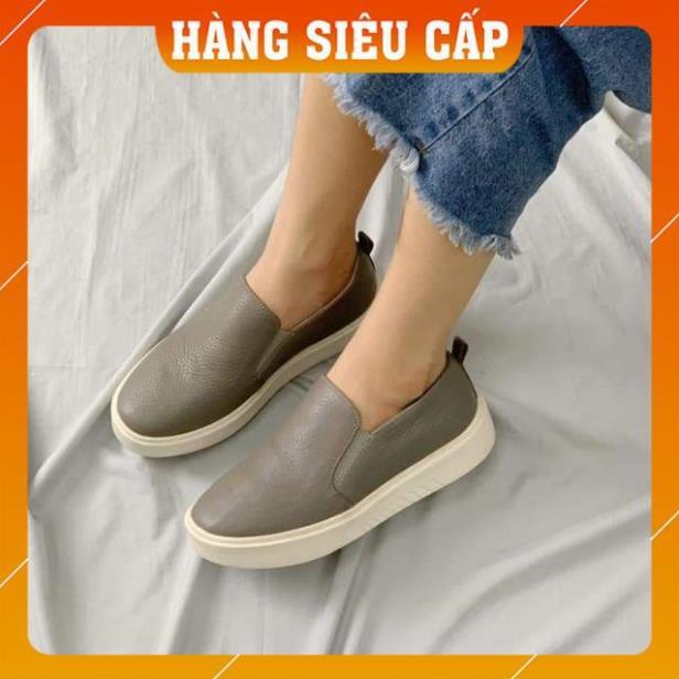 Giày Slip on da, giày nữ, siêu nhẹ, siêu êm, cá tính và phong cách