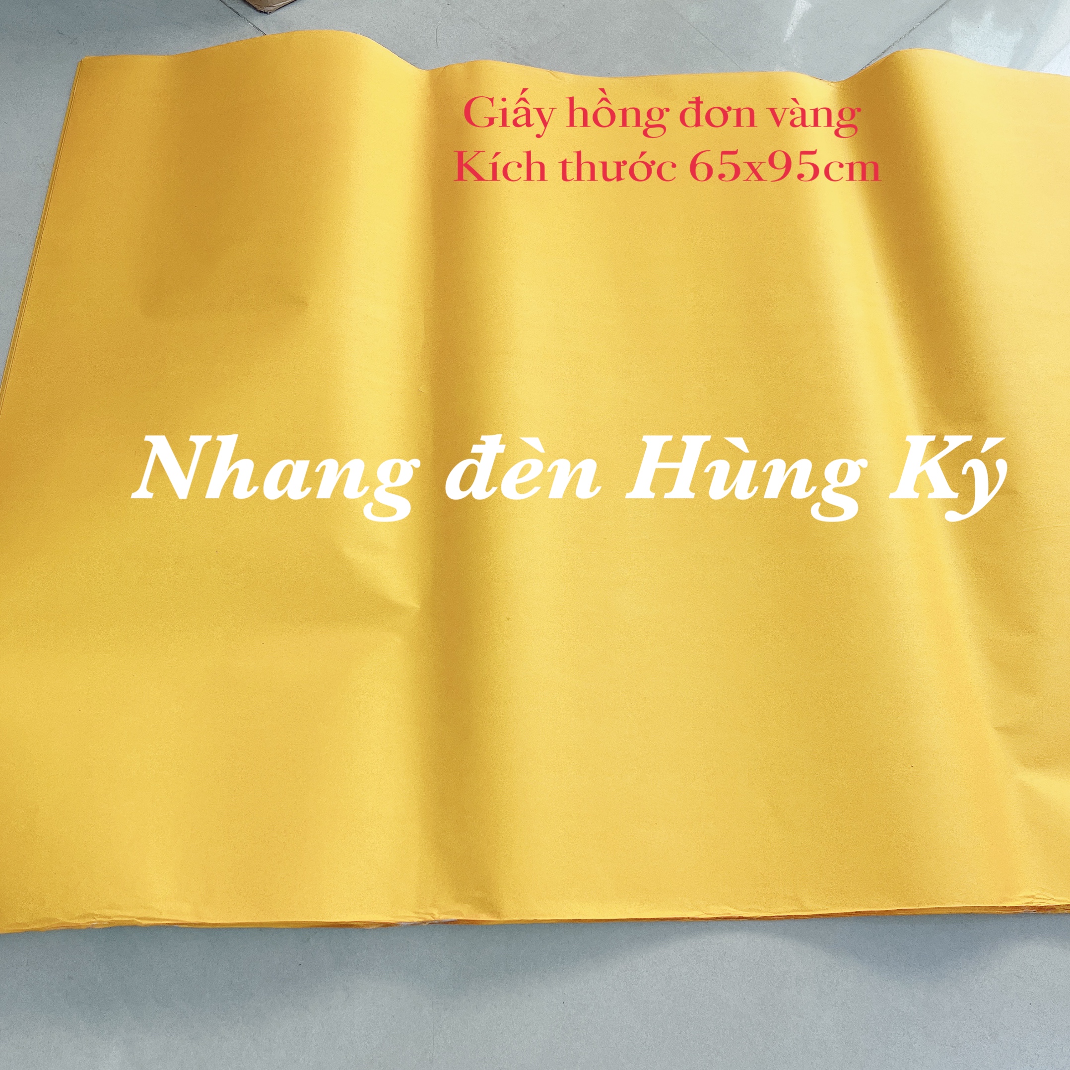 Giấy hồng đơn vàng dùng để viết sớ 65x95cm 1 mặt vàng