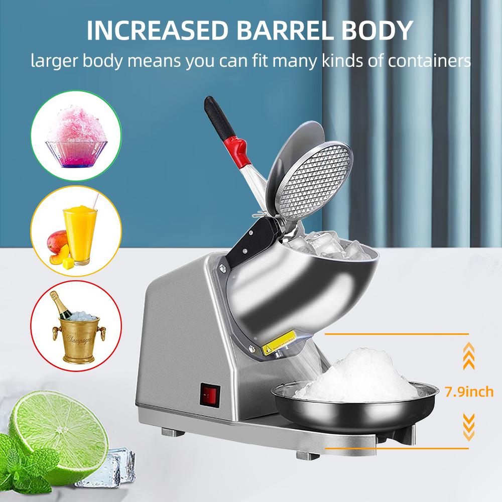 300W High Power Stainless Steel Ice Maker Snowflake Ice Shaving Machine Household Commercial Milk Tea Cold Drink Shop