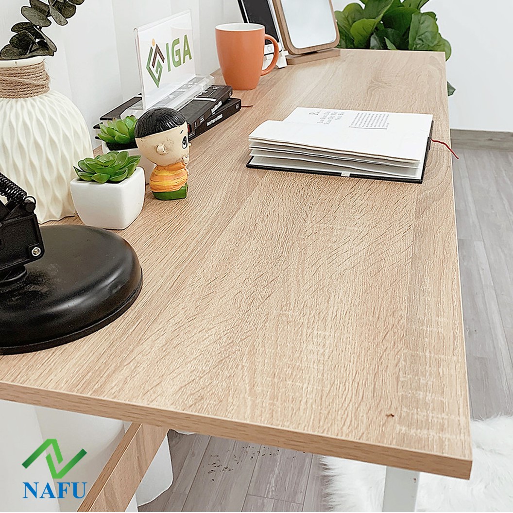 Bàn Học, Bàn Làm Việc Crop Hiện Đại, Có Ngăn Để Máy Tính, Sách – Khung Trắng Sơn Tĩnh Điện GM10