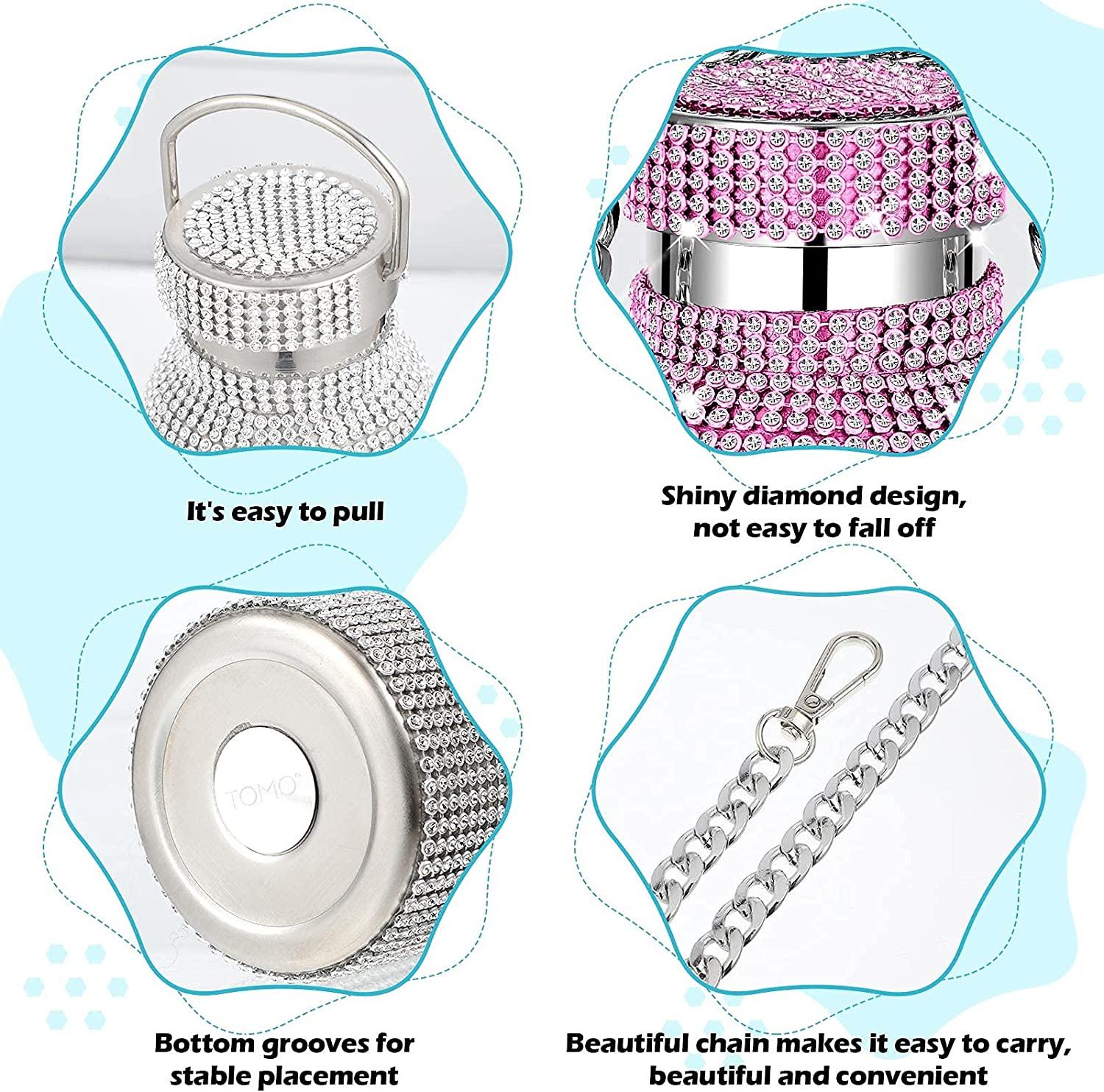 Bình nước có thể đổ đầy Bình nước cách nhiệt Bình nước lấp lánh có dây đeo cho nữ