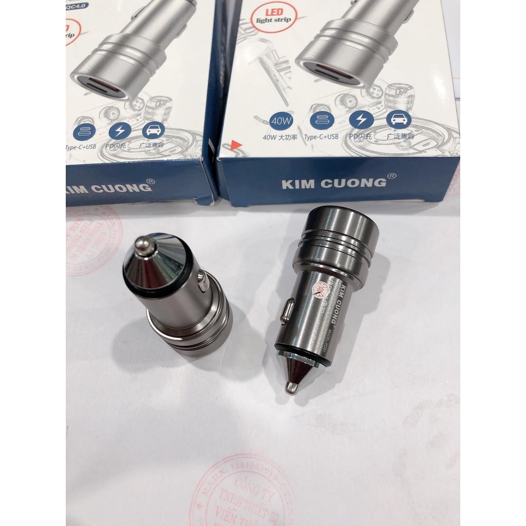 Cóc sạc xe hơi Kim Cương PD31,sạc nhanh PD 20w, QC 3.0, màn hình hiển thị điện áp, chính hãng bảo hành 6 tháng