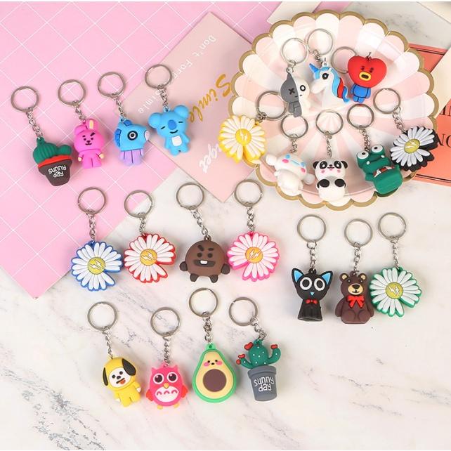 Móc khóa nhựa dẻo nhiều hình dễ thương, móc treo chìa khóa siliconDuashop