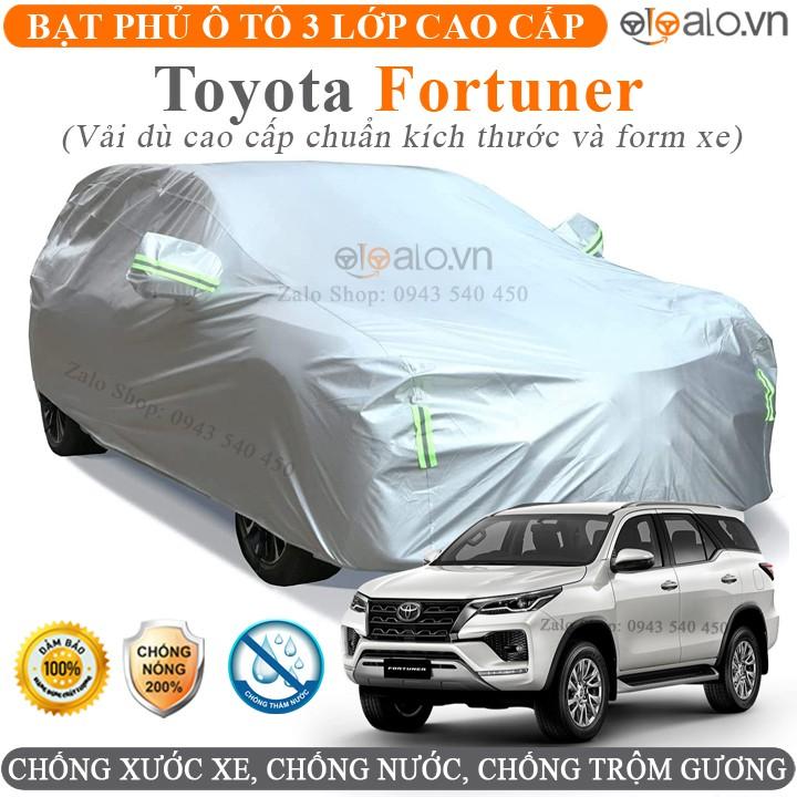 Bạt trùm che phủ xe ô tô Toyota Fortuner chuẩn 3 Lớp Cao Cấp Chống Nắng Nóng Nước Mưa Cháy Chống Bụi